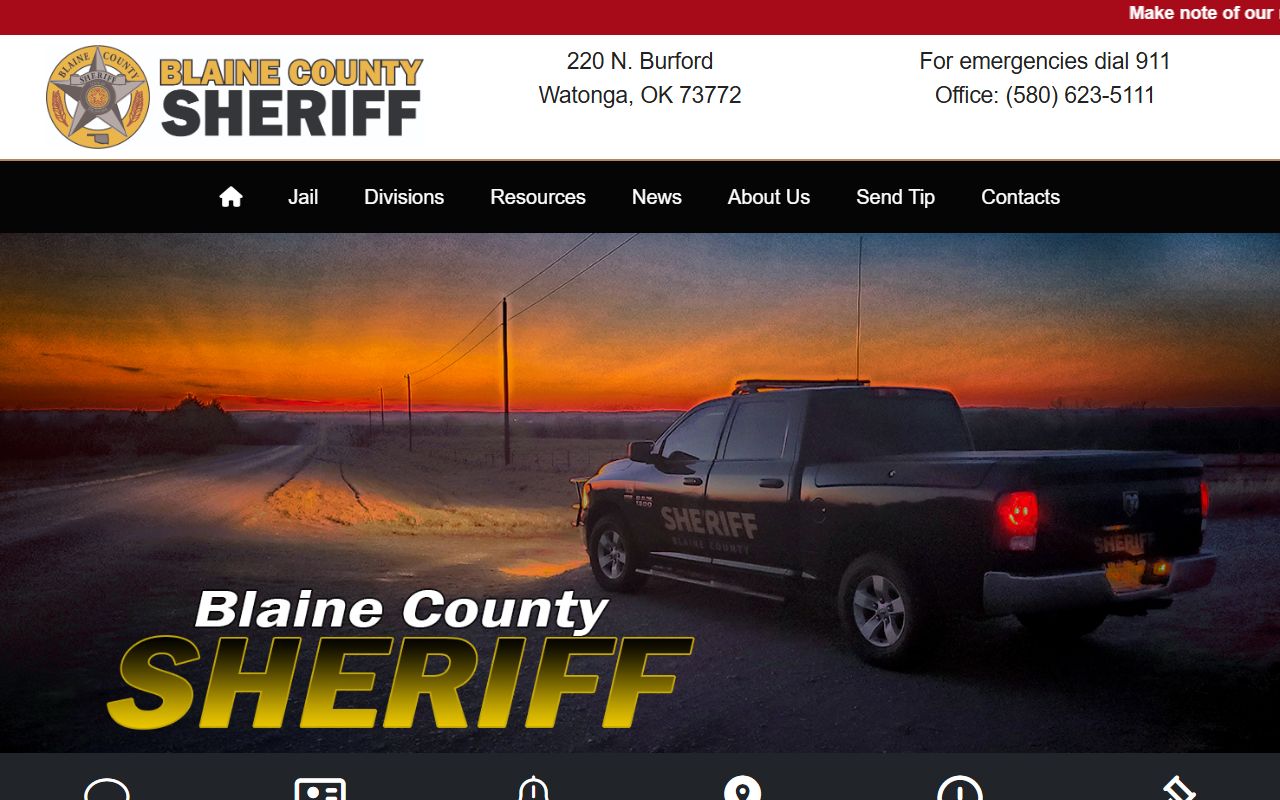 Blaine County jail roster sheriff office website