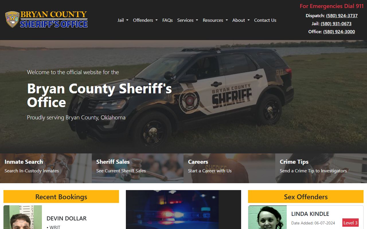 Bryan County jail roster sheriff office website
