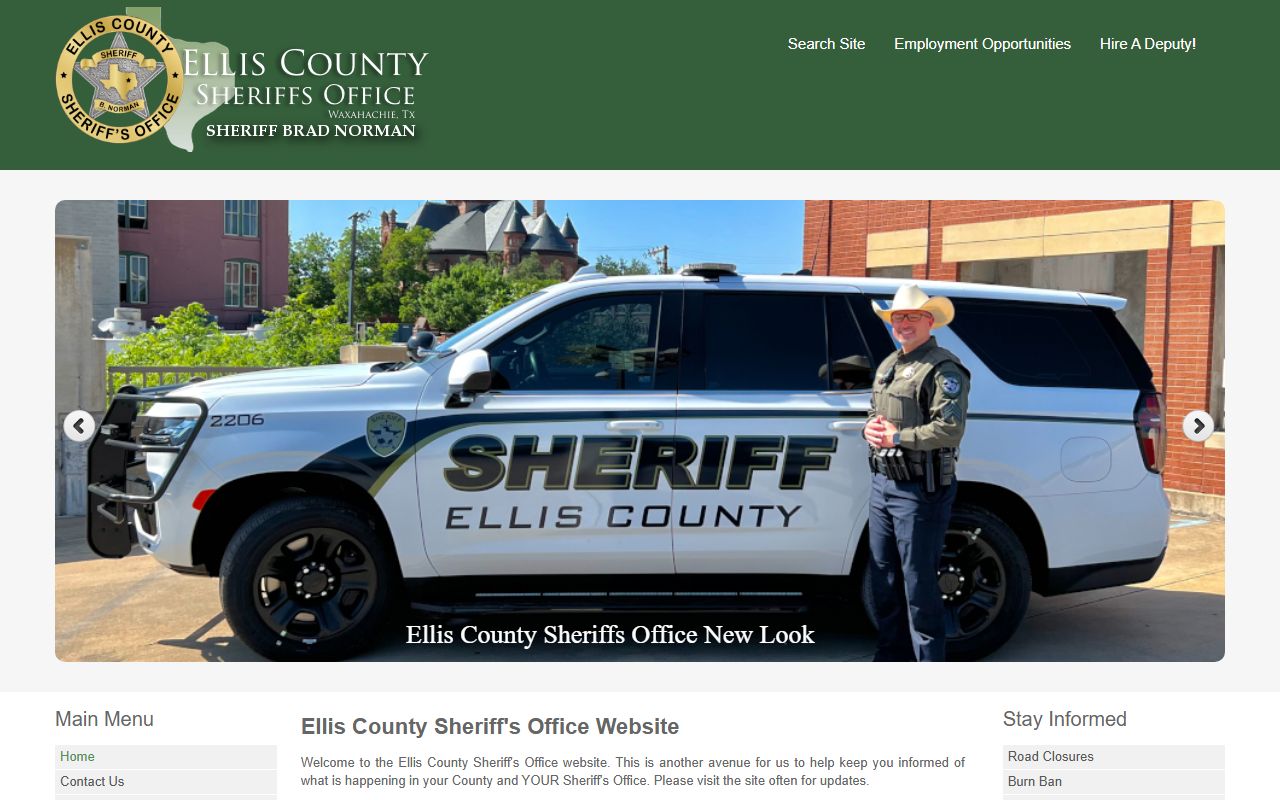 Ellis County jail roster sheriff office website