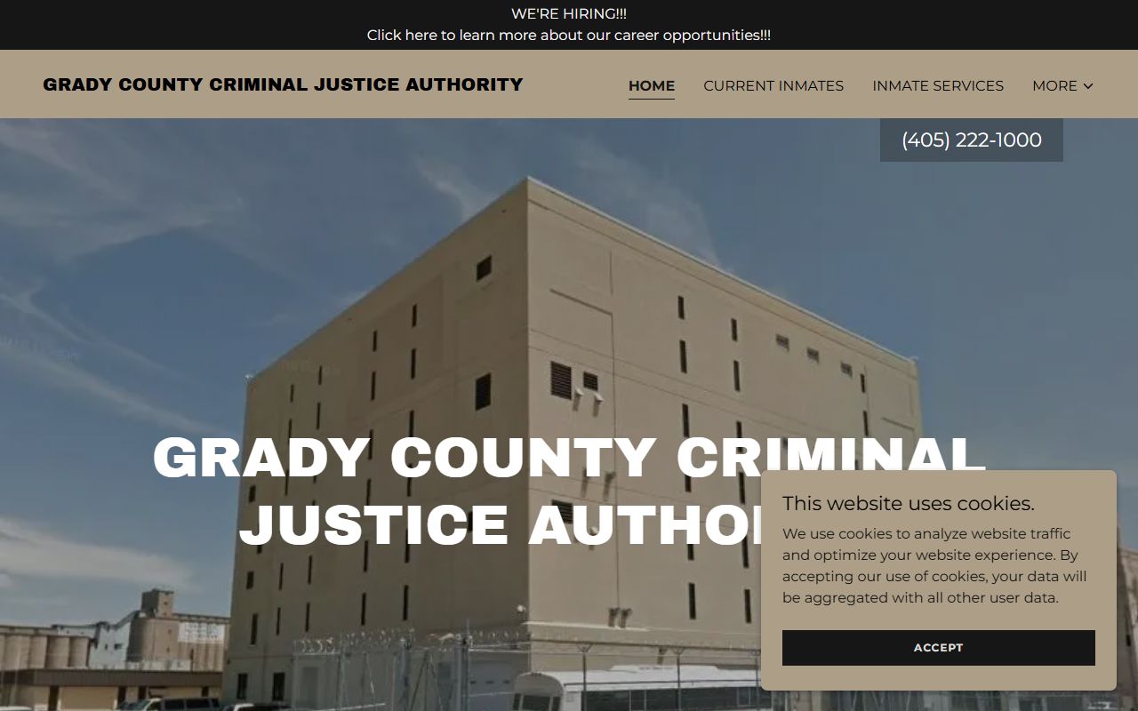 Grady County jail roster Criminal Justice Authority website