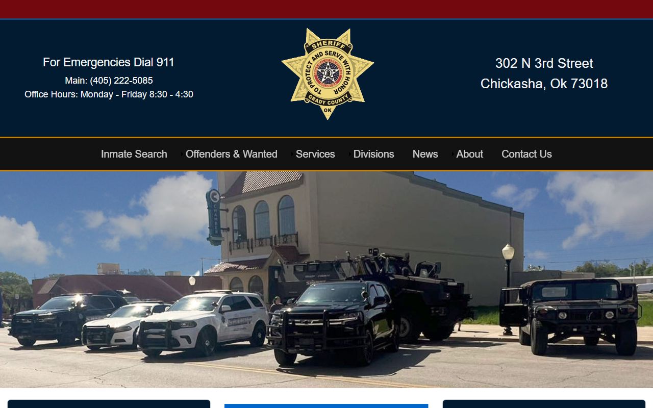 Grady County jail roster sheriff office website