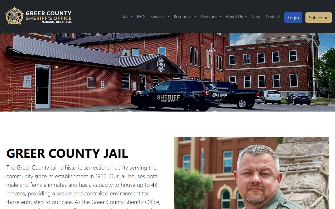 Greer County jail roster jail information page