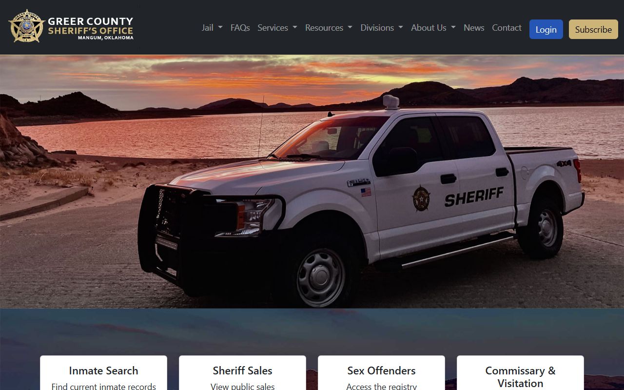 Greer County jail roster sheriff office website