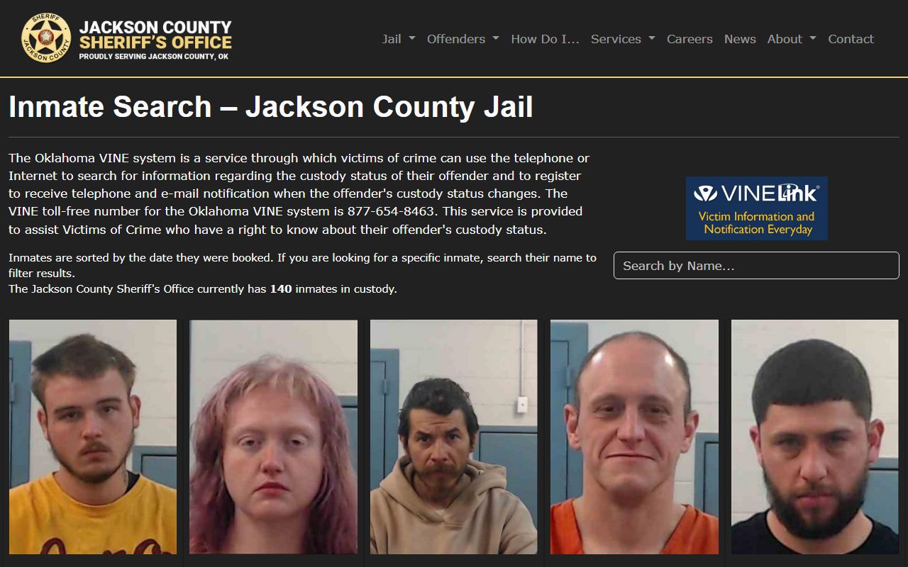 Jackson County jail roster inmate search portal