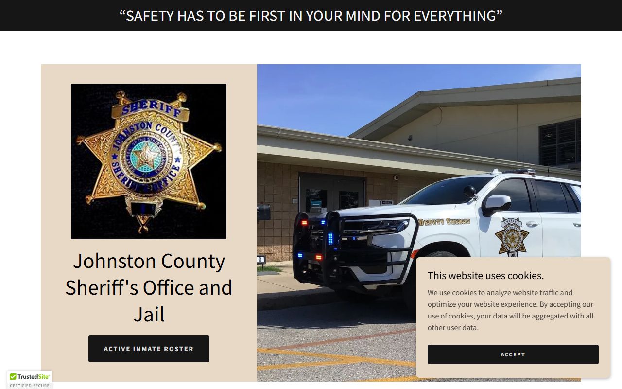 Johnston County Sheriff Office website for jail roster access