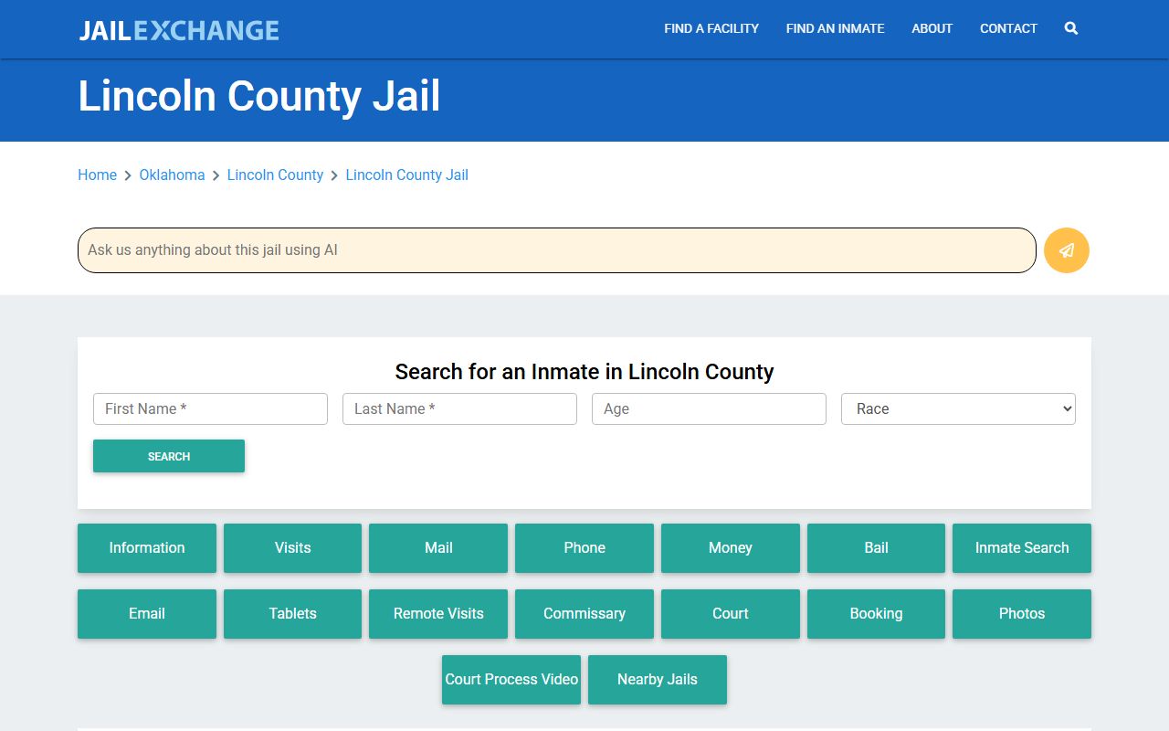Lincoln County jail roster exchange inmate information