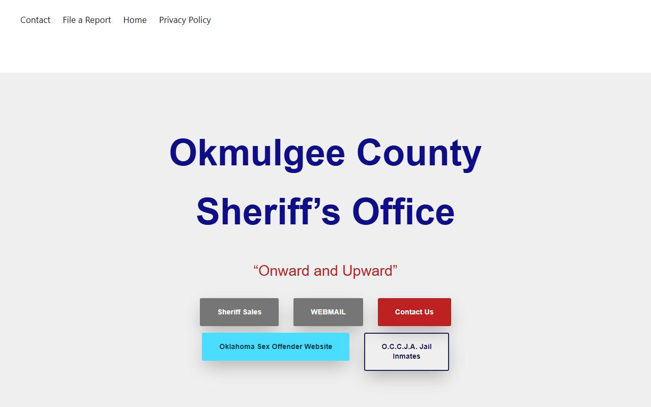 Okmulgee County jail roster sheriff office website