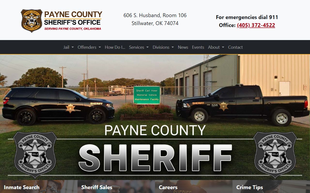 Payne County jail roster sheriff office website
