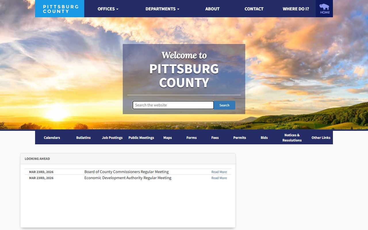 Pittsburg County jail roster government website