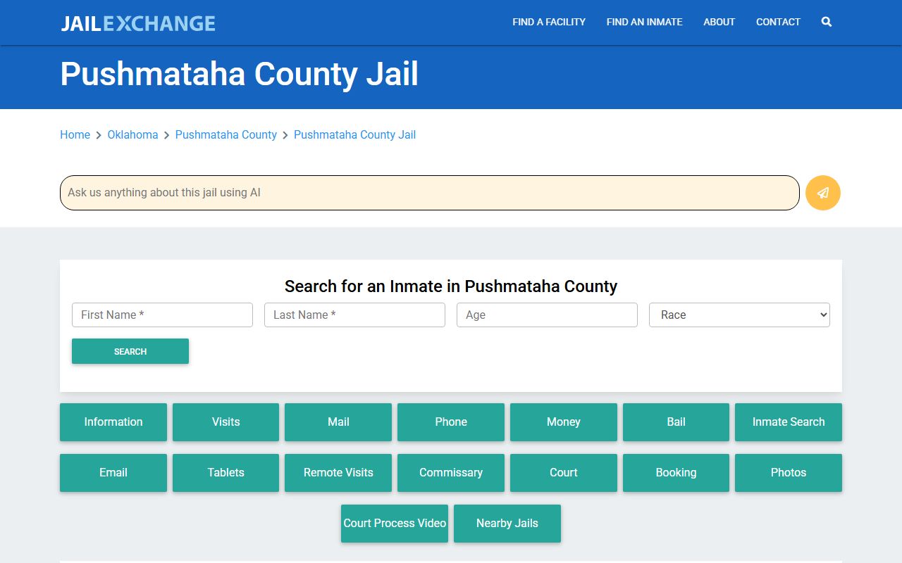 Pushmataha County jail roster information on Jail Exchange