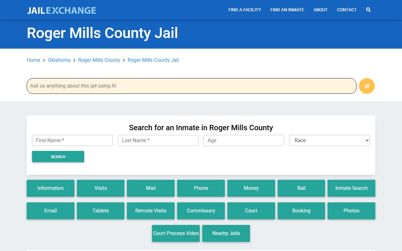 Roger Mills County jail roster information on Jail Exchange