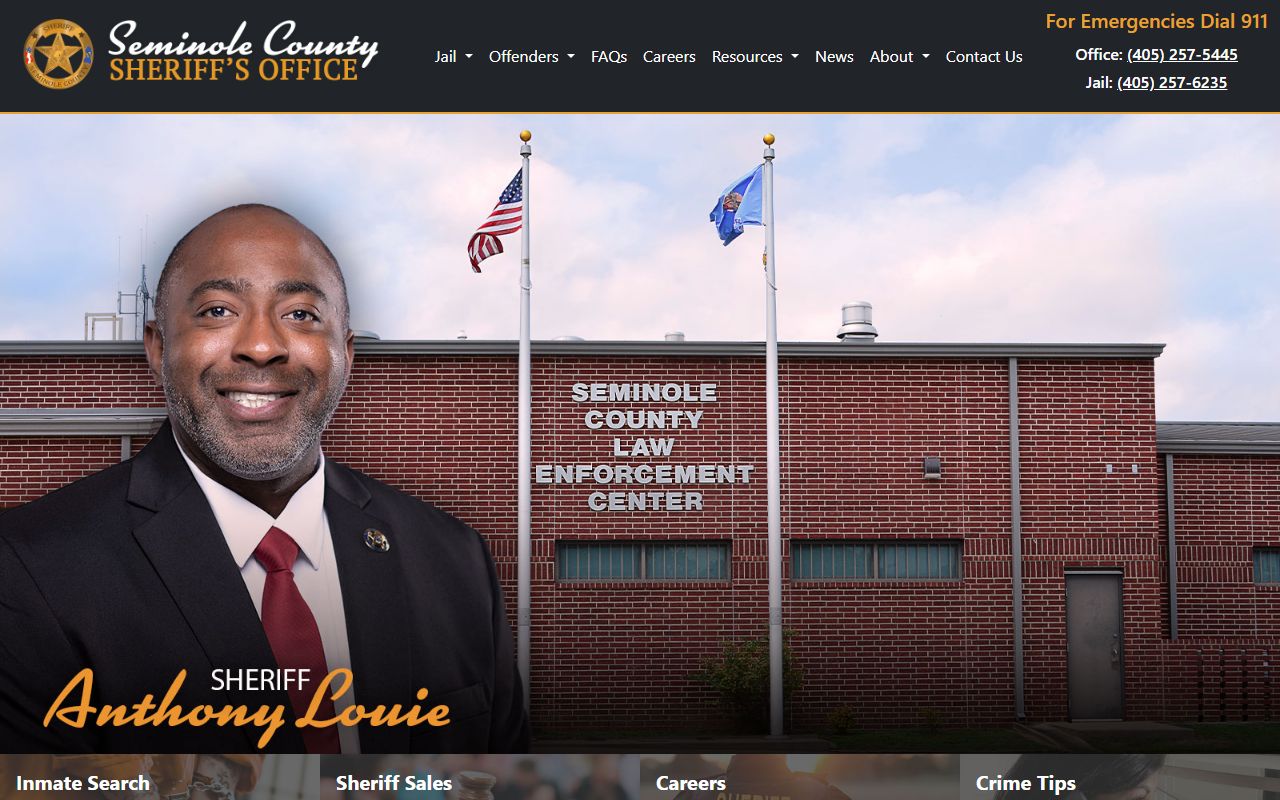 Seminole County Sheriff's Office website with jail roster access