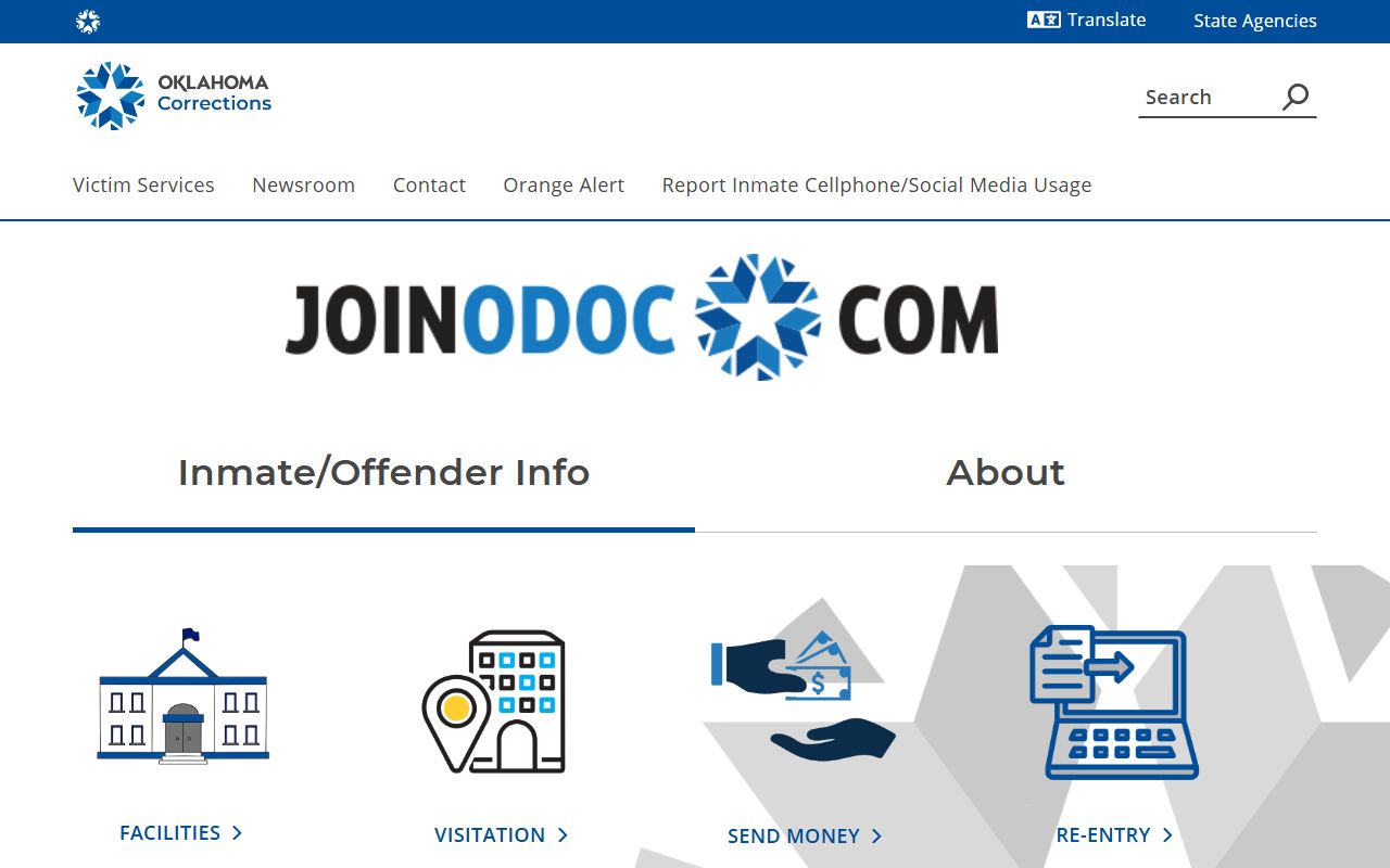 Oklahoma jail roster Department of Corrections website